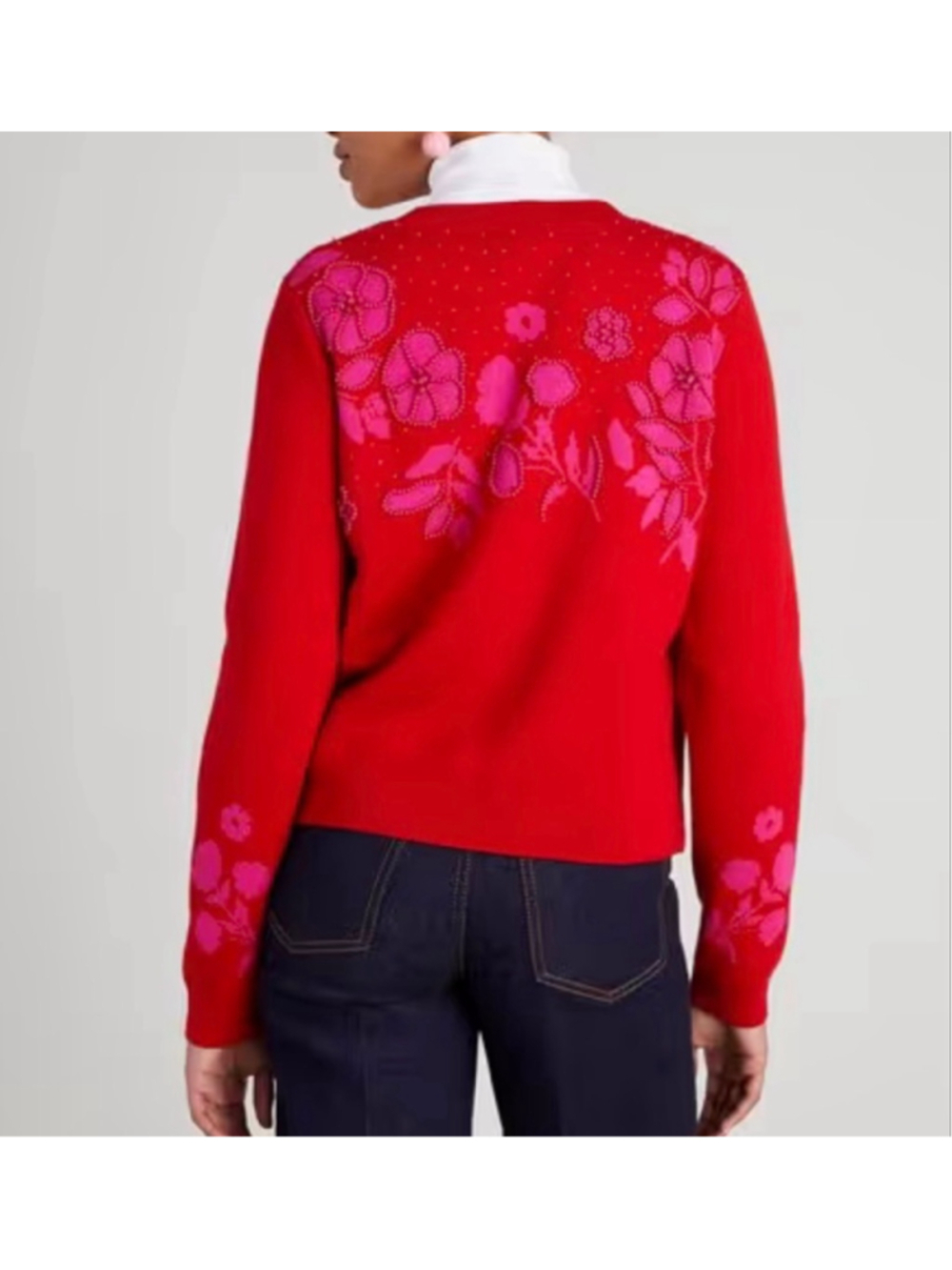 Kate Spade 100% wool Beaded Sweater
Not a bright red , hint of cranberry in - Picture 6 of 6